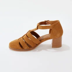 Leren sandalen met hak