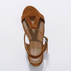 Leren sandalen met riempjes en hak, LWG-gecertificeerd
