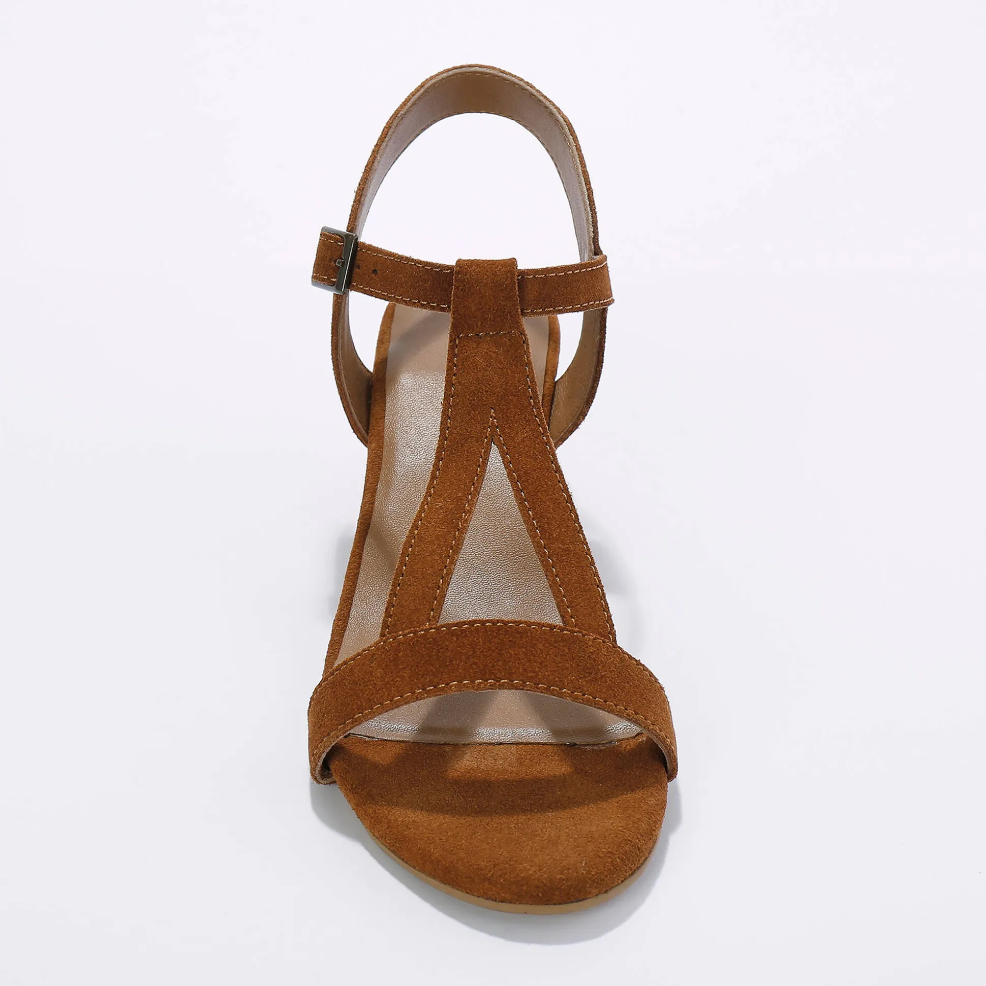Leren sandalen met riempjes en hak, LWG-gecertificeerd
