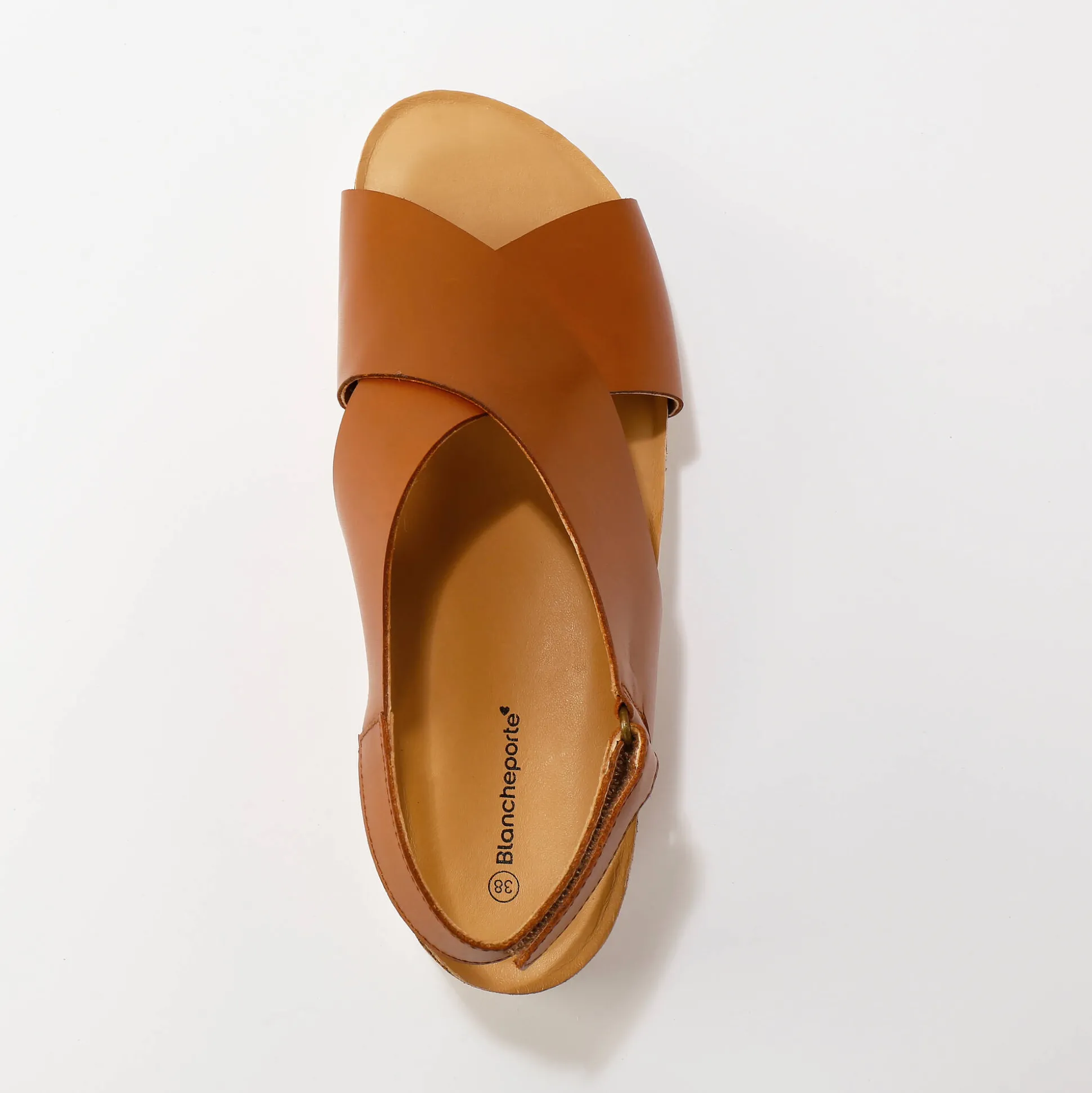 Leren sandalen met sleehak en riempjes