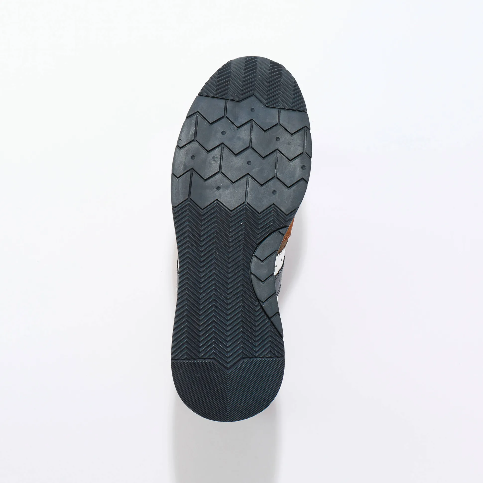 Leren sneakers in 2 materialen, met veters en rits