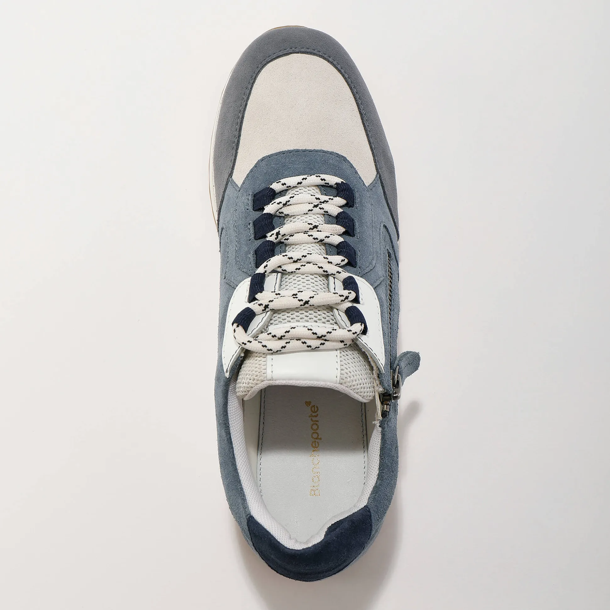 Leren sneakers met contrasterende fantasiepasjes