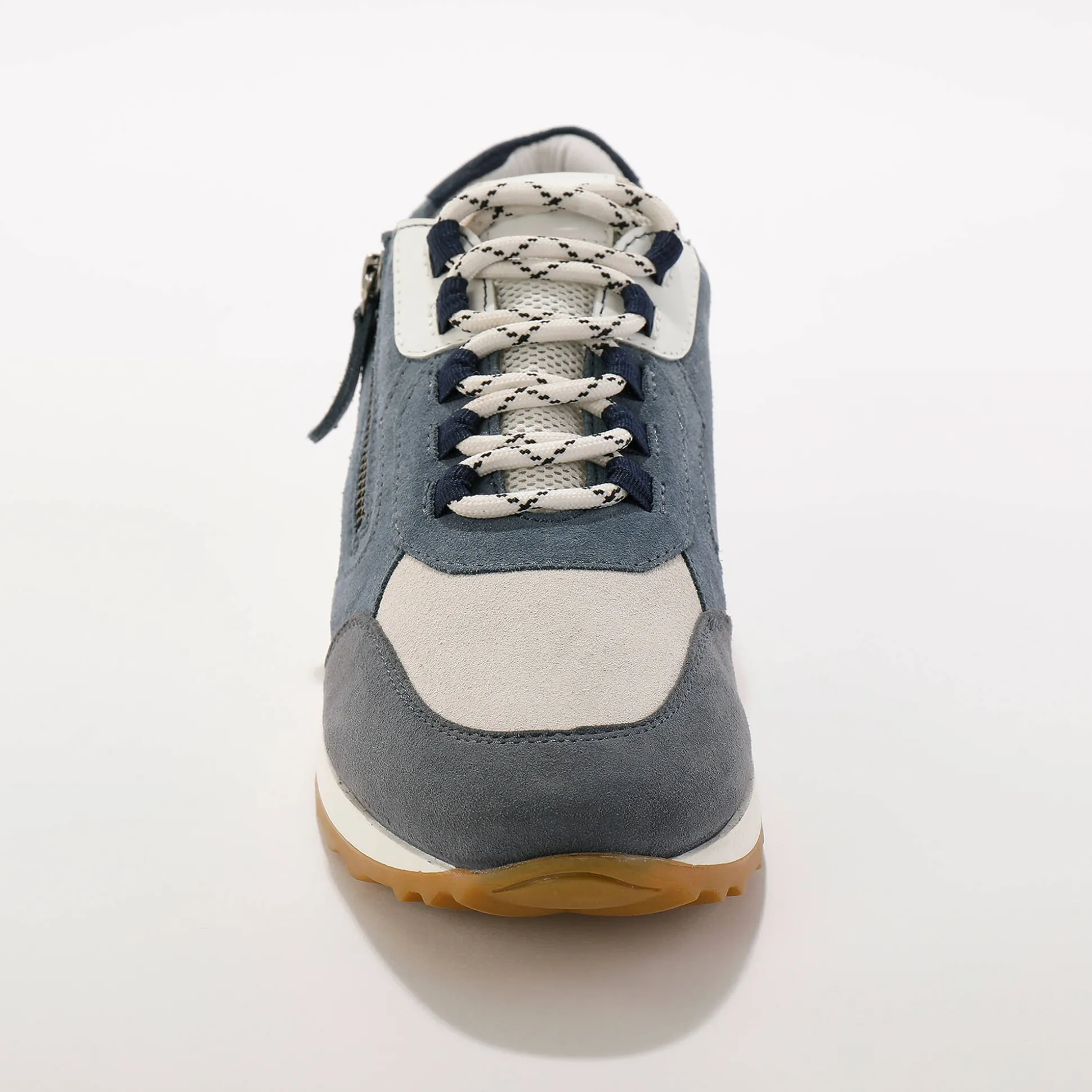 Leren sneakers met contrasterende fantasiepasjes