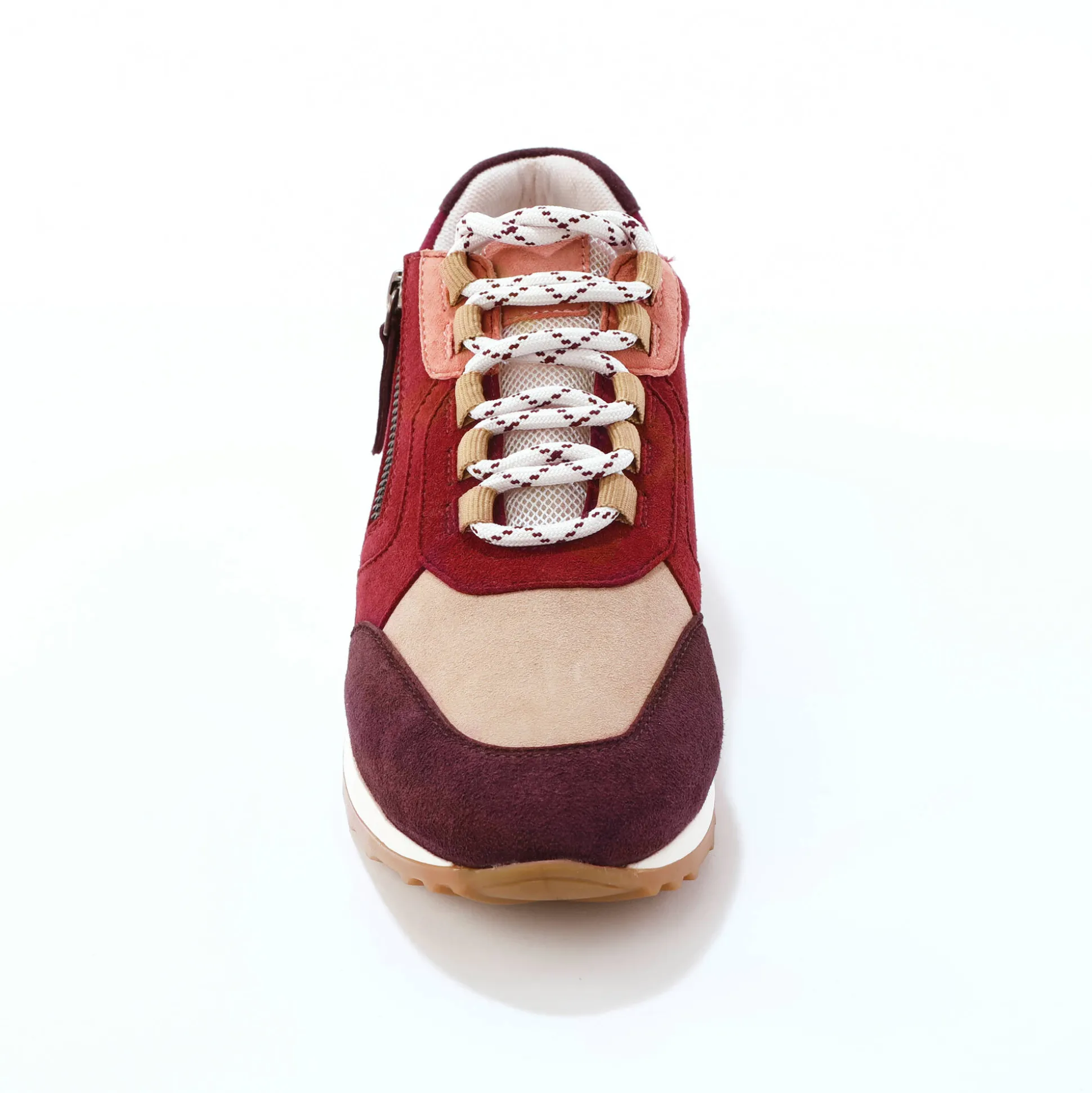 Leren sneakers met contrasterende fantasiepasjes