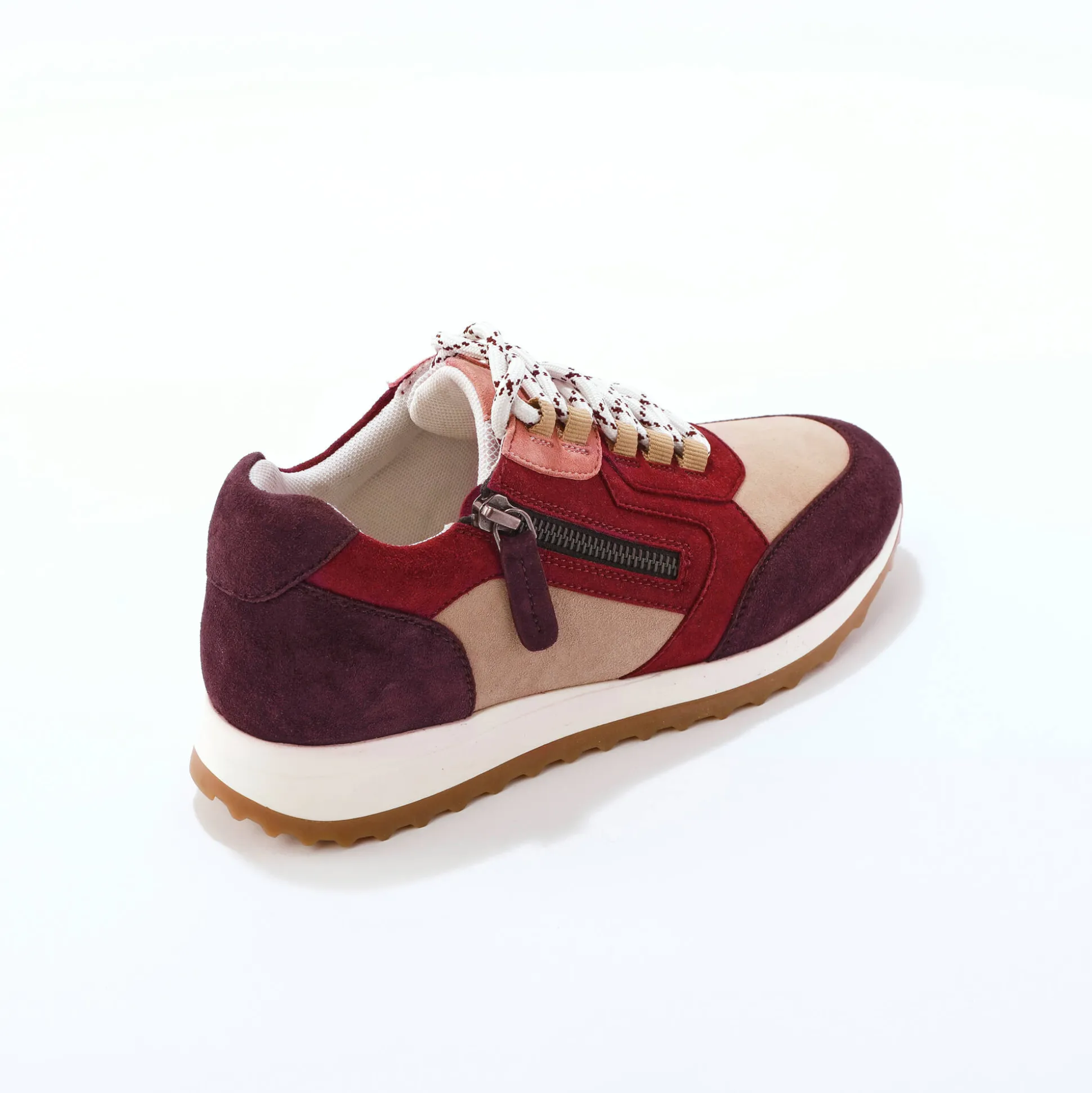 Leren sneakers met contrasterende fantasiepasjes