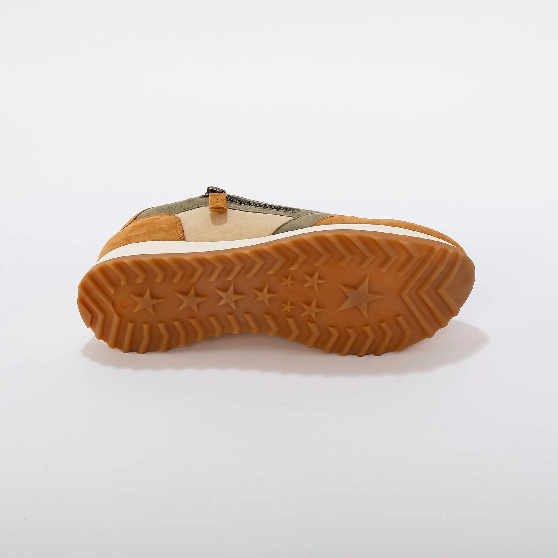 Leren sneakers met contrasterende fantasiepasjes