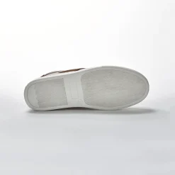 Leren sneakers met hoge schacht, met veters en rits
