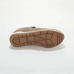 Leren sneakers met rits en veters
