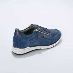 Leren sneakers met rits en veters