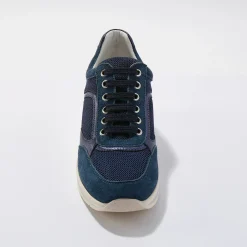 Leren sneakers met sleehak, LWG-gecertificeerd