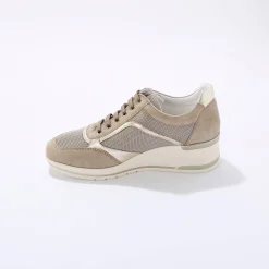 Leren sneakers met sleehak, LWG-gecertificeerd