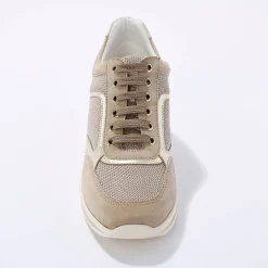 Leren sneakers met sleehak, LWG-gecertificeerd