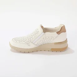 Leren sneakers met sleehak en rits