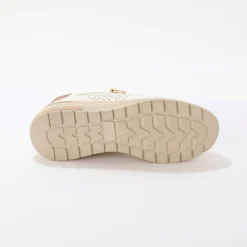 Leren sneakers met sleehak en rits
