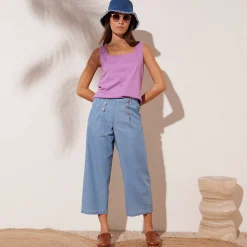 Lichte jeans met knooppand