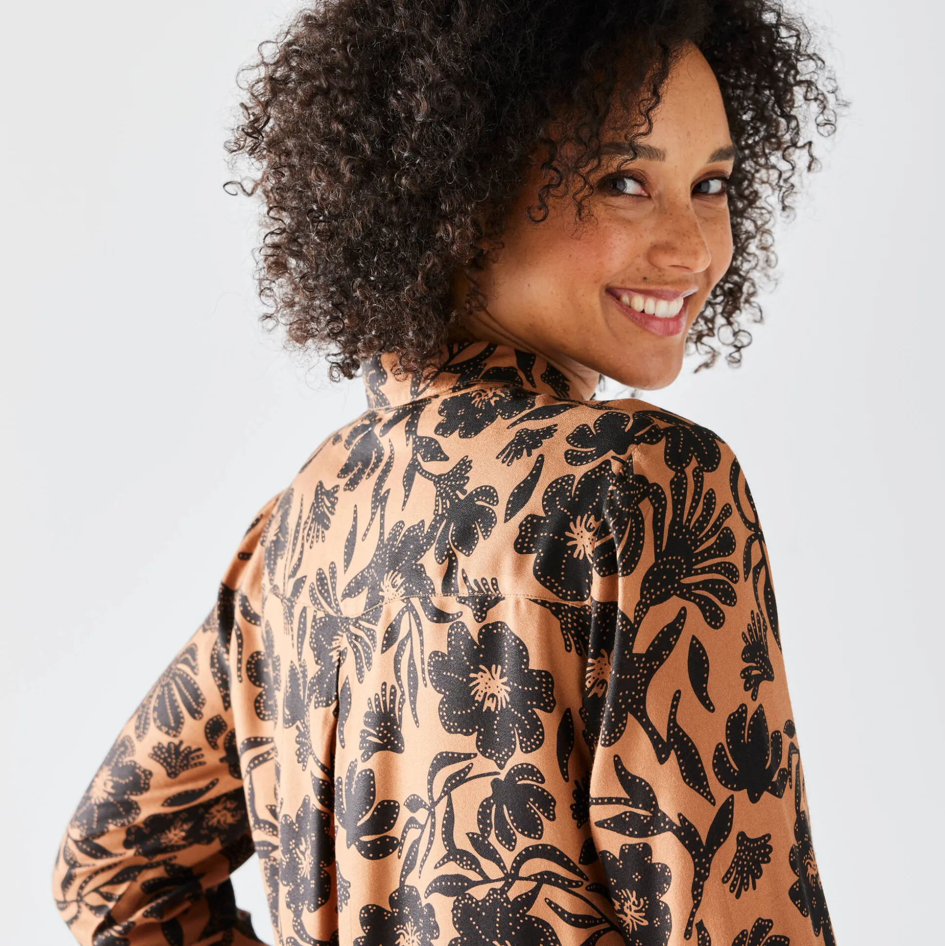 Likethemd met tweekleurige print, crêpe
