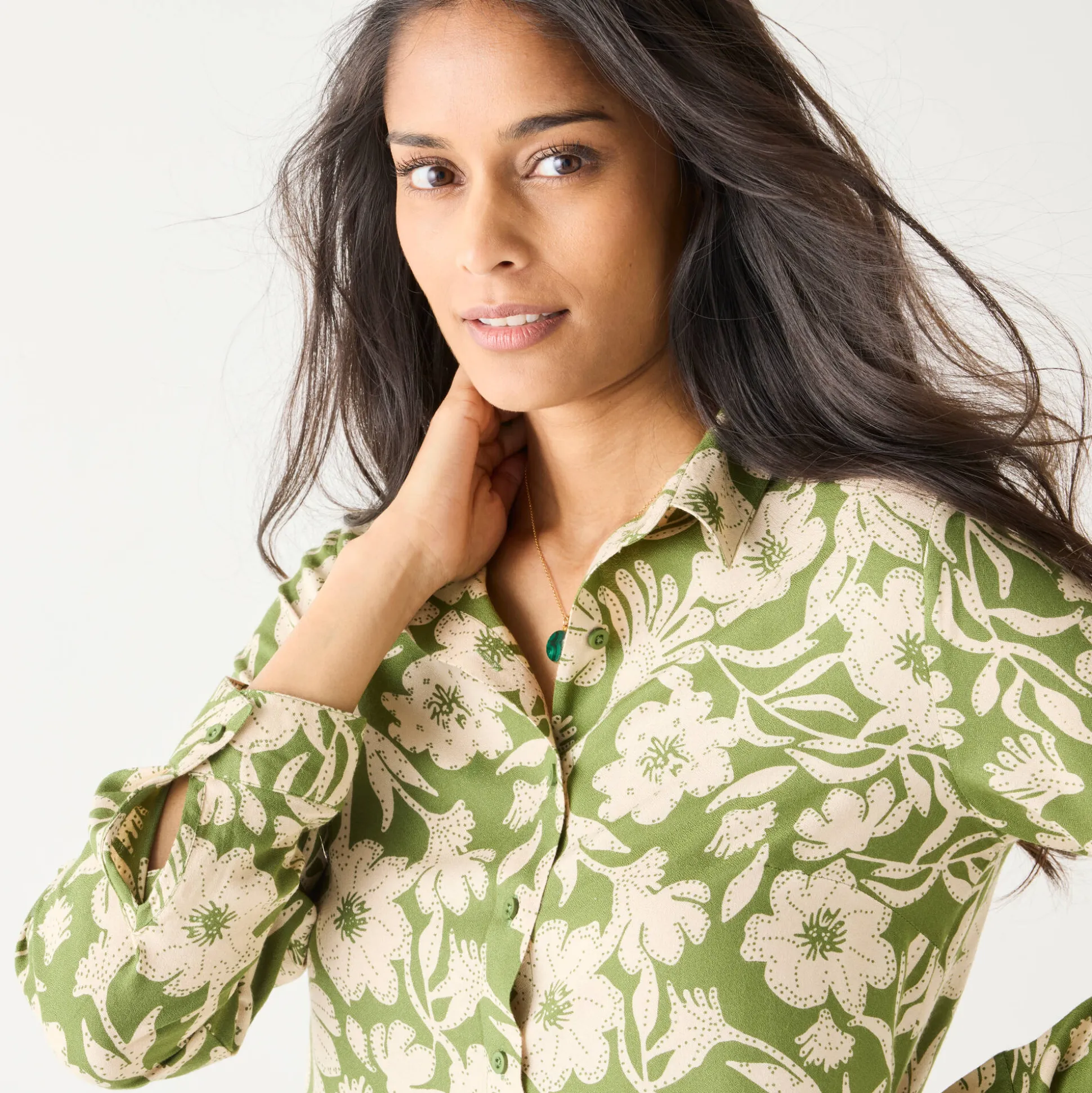 Likethemd met tweekleurige print, crêpe