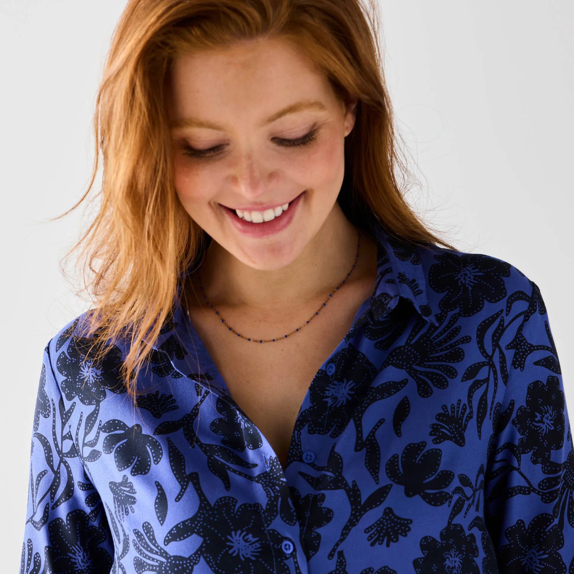 Likethemd met tweekleurige print, crêpe