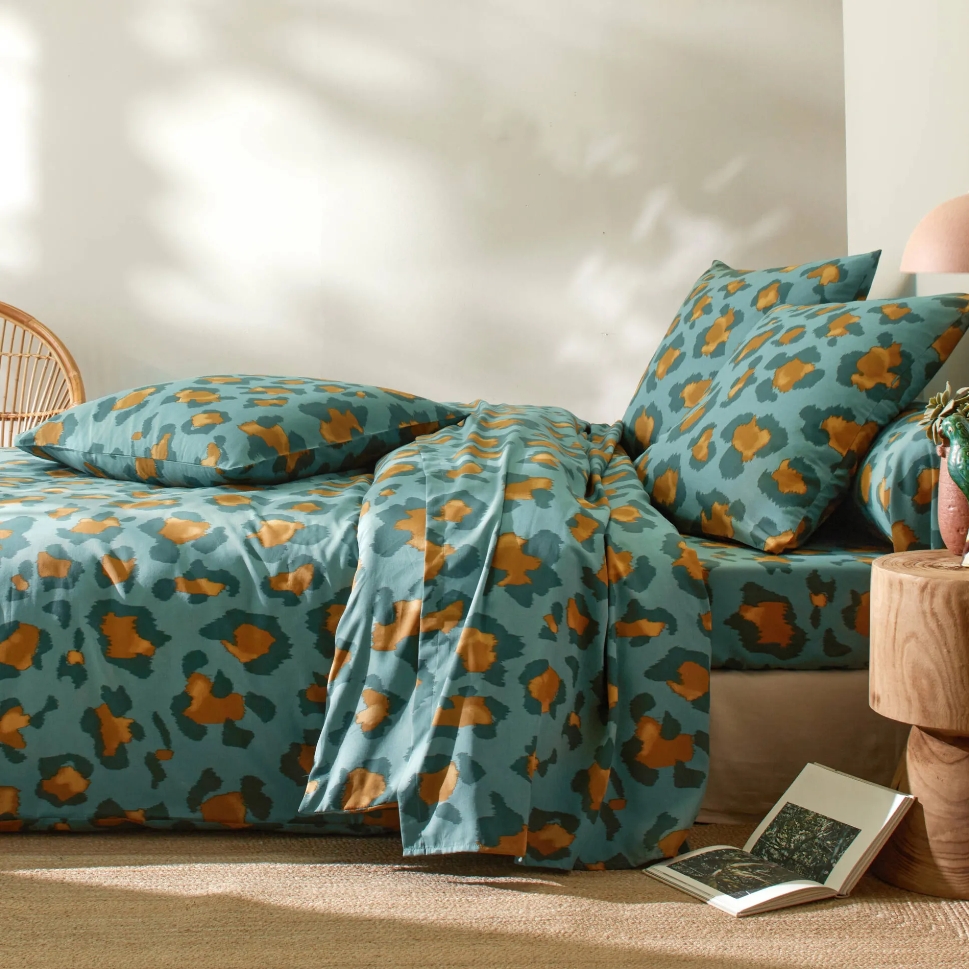 Linge de lit Pedro en polycoton imprimé peau de bête
