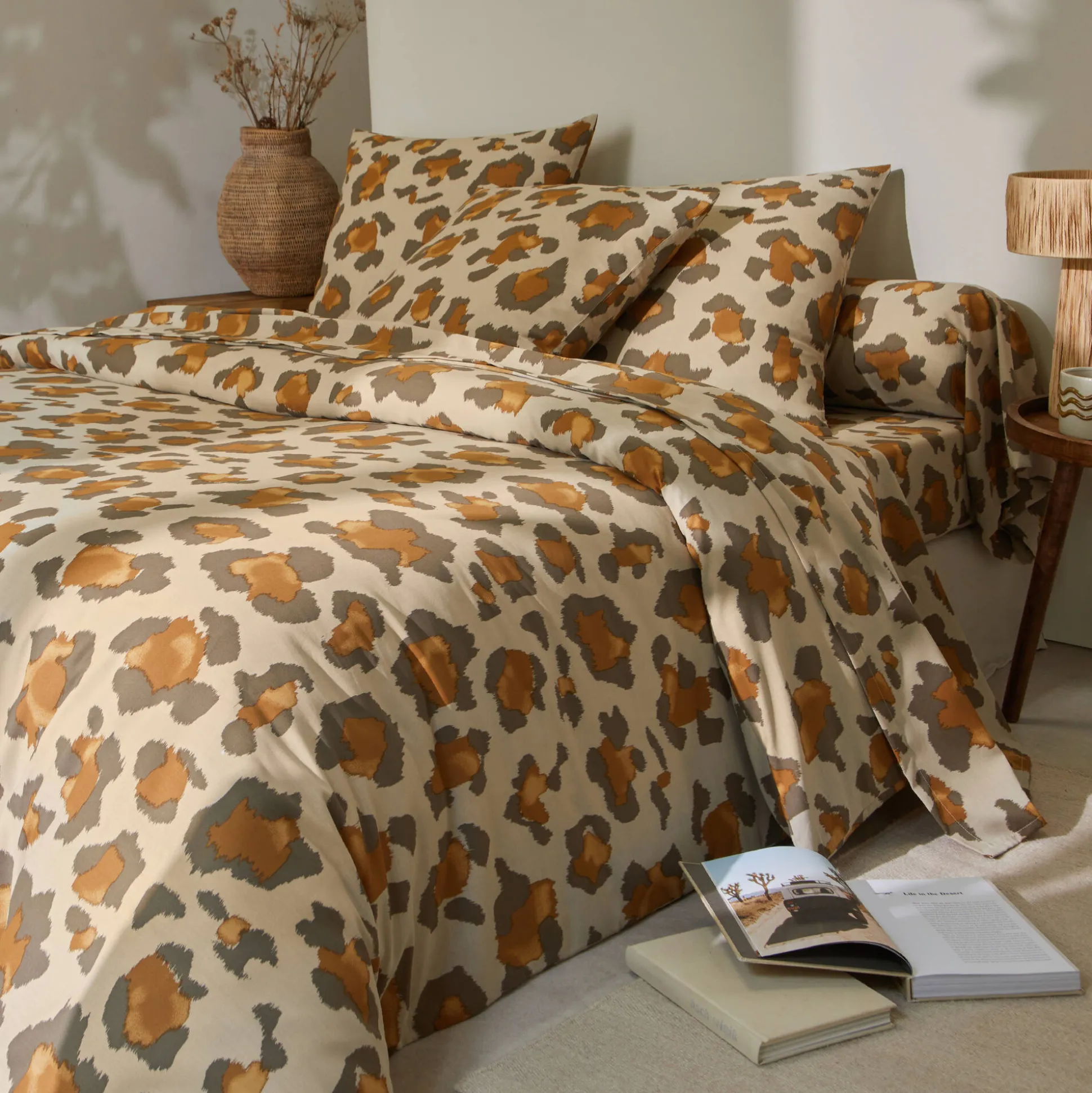 Linge de lit Pedro en polycoton imprimé peau de bête