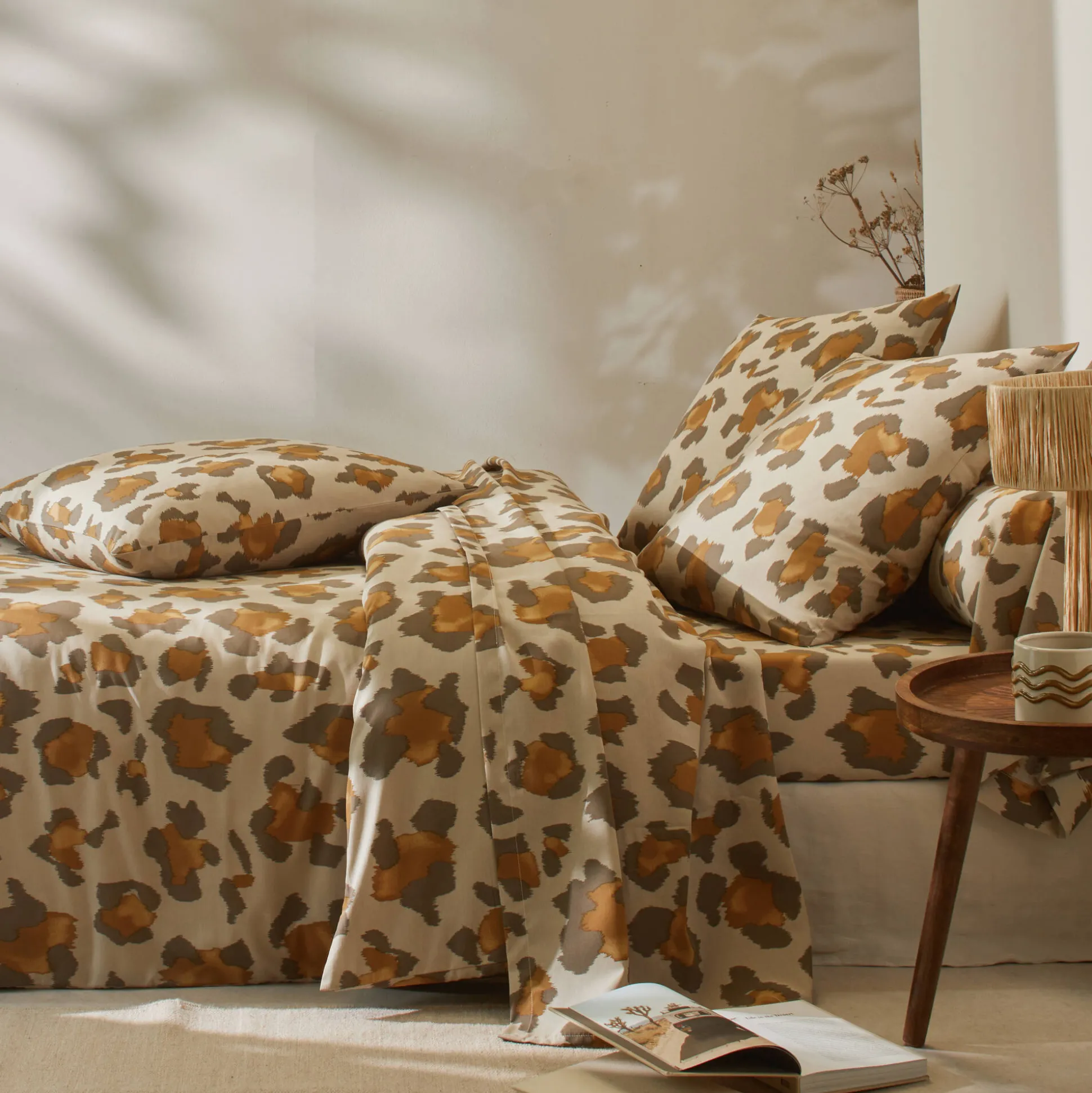Linge de lit Pedro en polycoton imprimé peau de bête