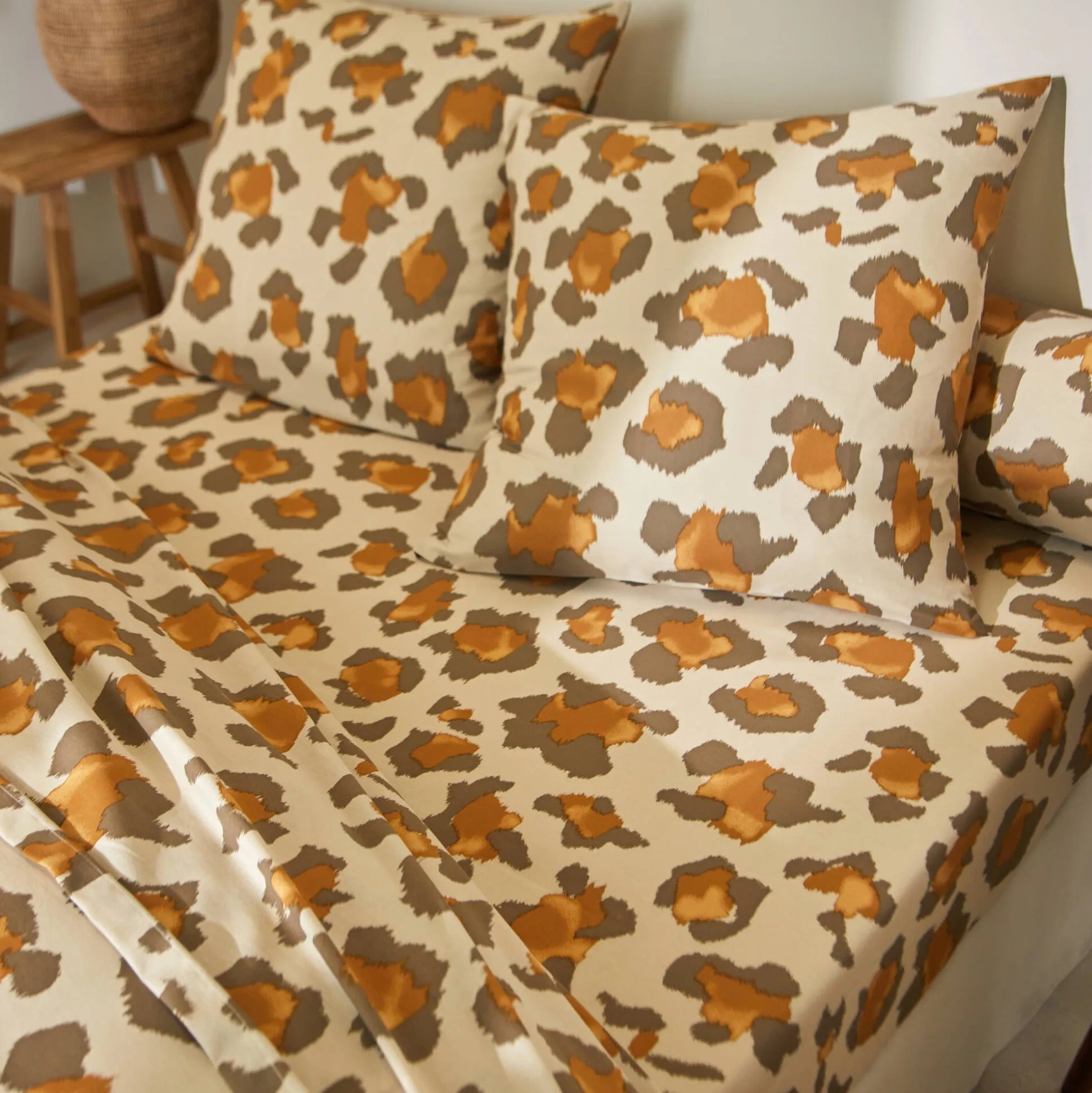 Linge de lit Pedro en polycoton imprimé peau de bête