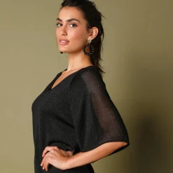Loose trui in Lurex® tricot