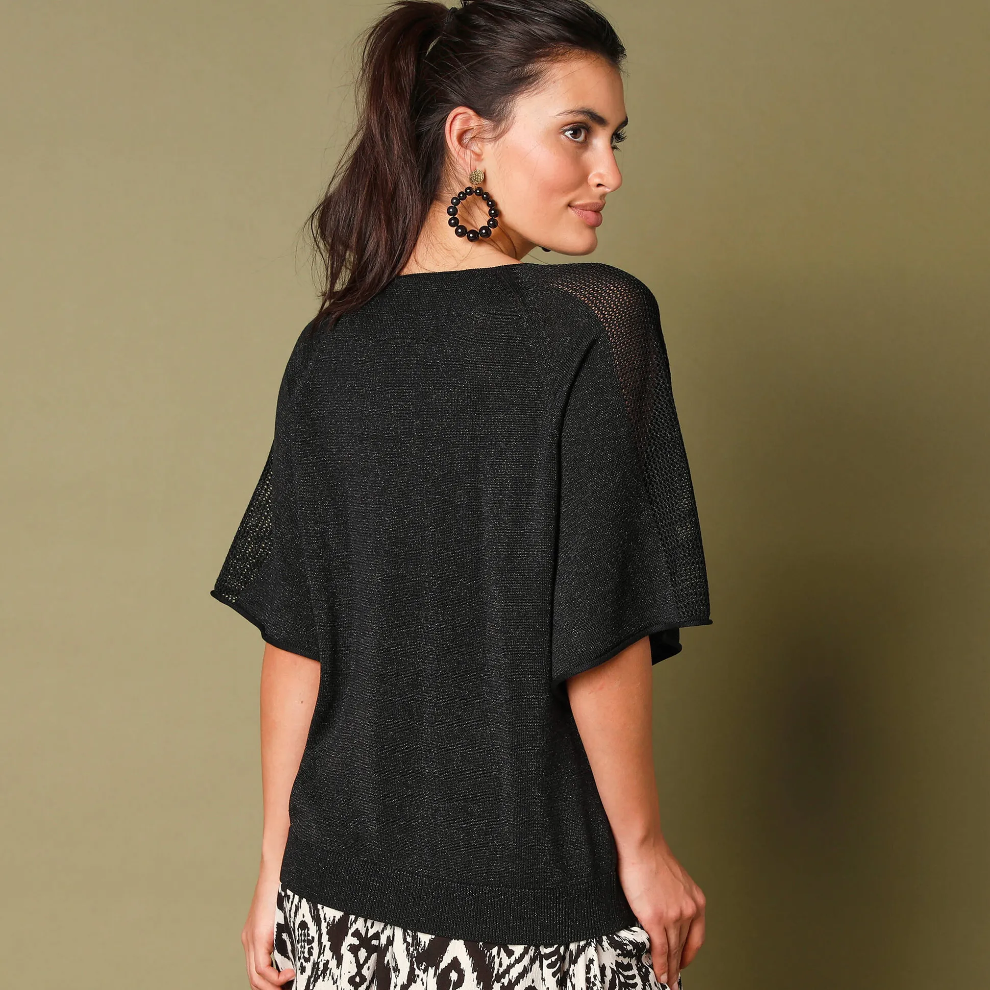 Loose trui in Lurex® tricot