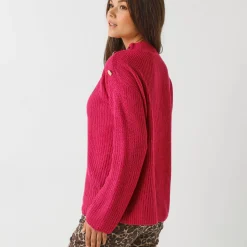 Loose trui, lange en ruime mouwen, patenttricot