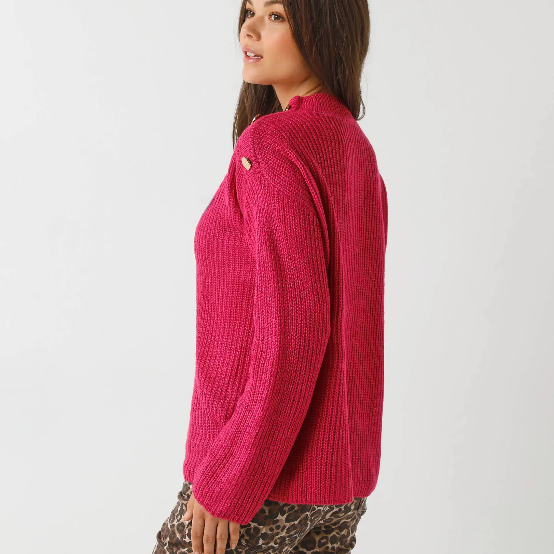 Loose trui, lange en ruime mouwen, patenttricot