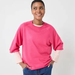 Loose trui met ellebooglange mouwen, zachte touch
