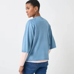 Loose trui met ellebooglange mouwen, zachte touch