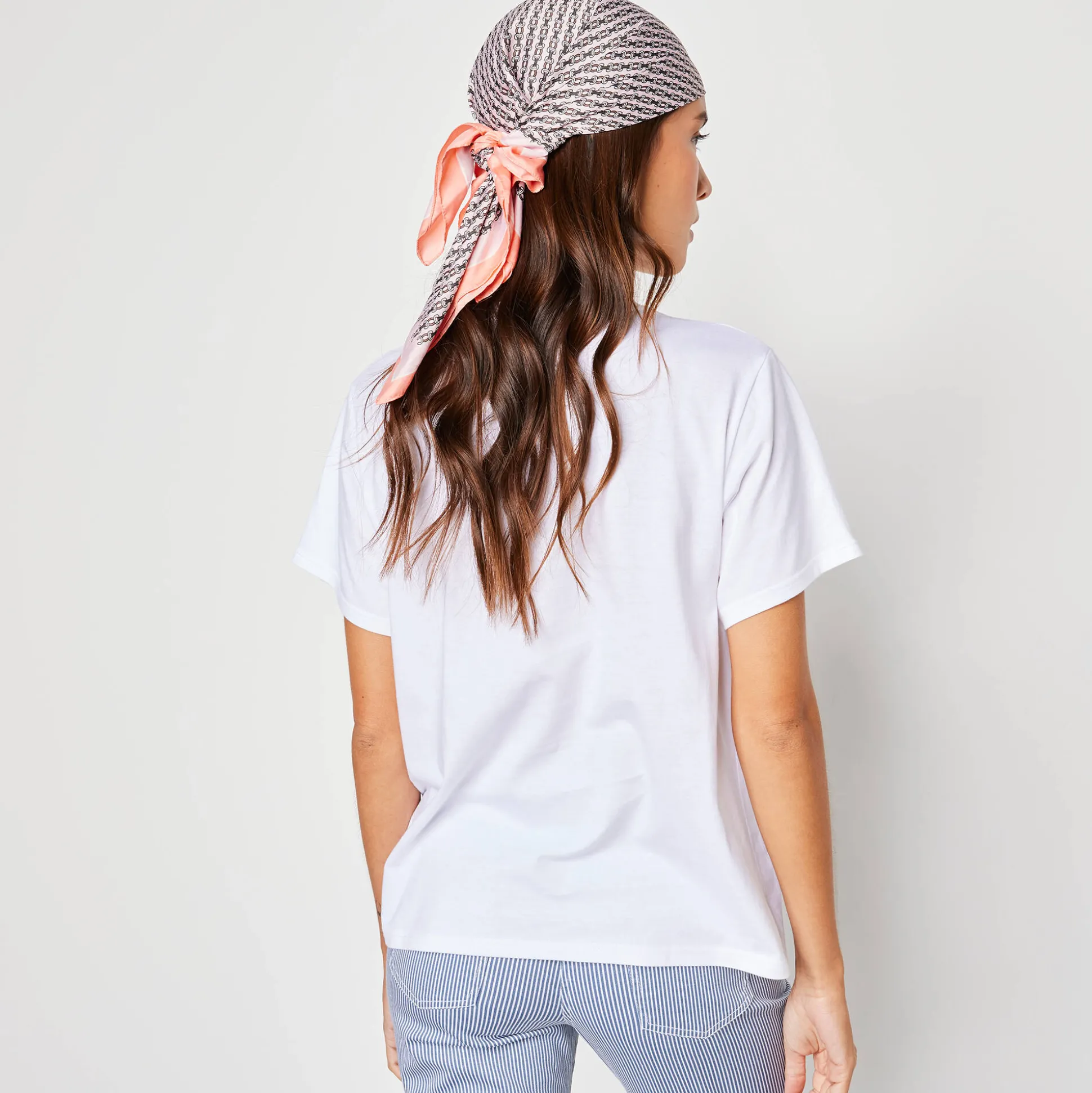 Loose' T-shirt in katoen, effen
