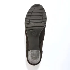 Low-boots met hak in houtstijl