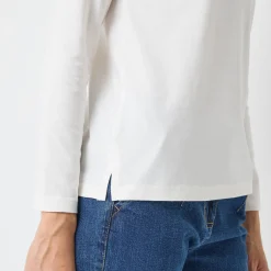 Marineshirt met lange mouwen, geborduurd hartje in effen of luipaard