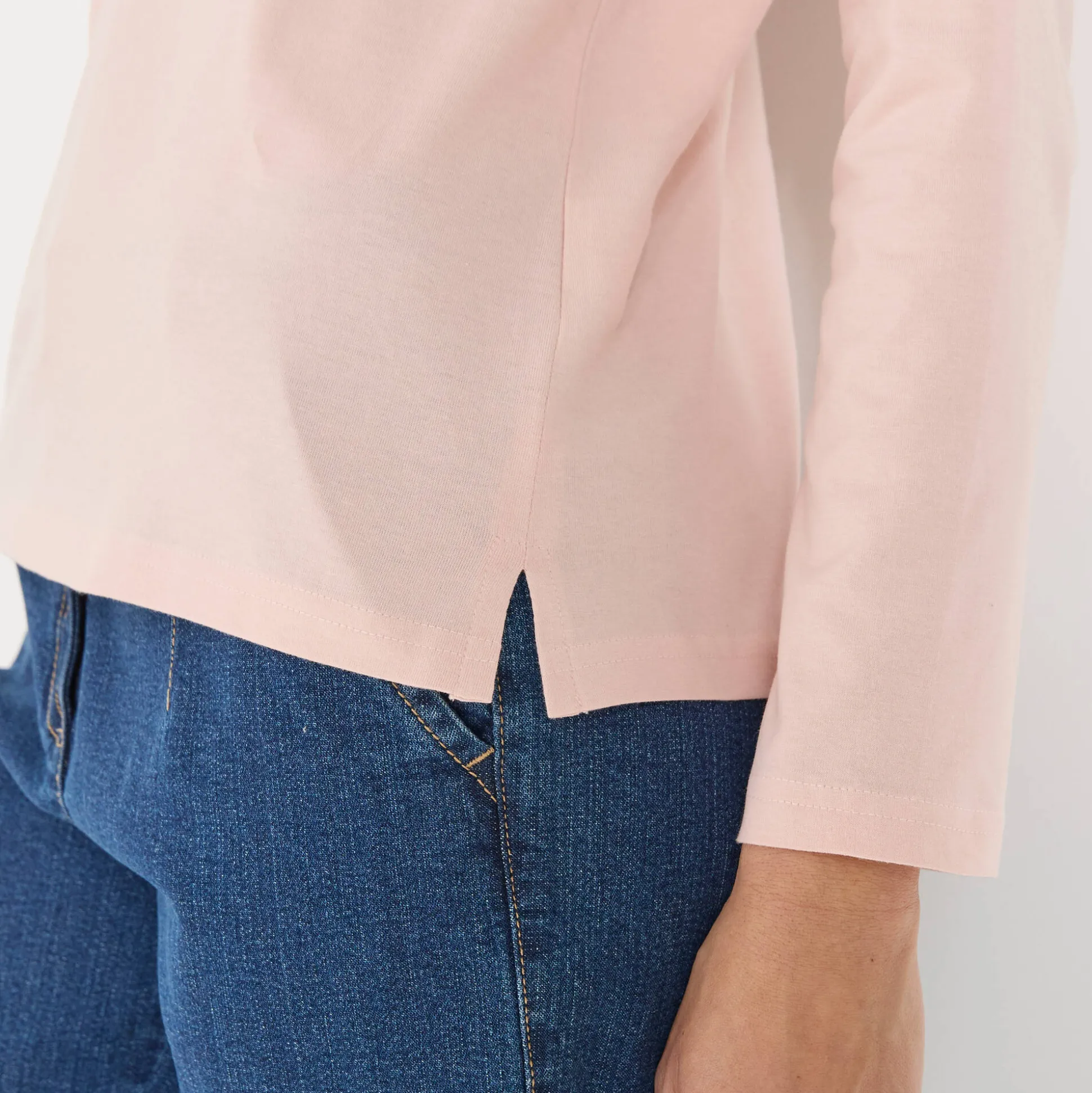Marineshirt met lange mouwen, geborduurd hartje in effen of luipaard