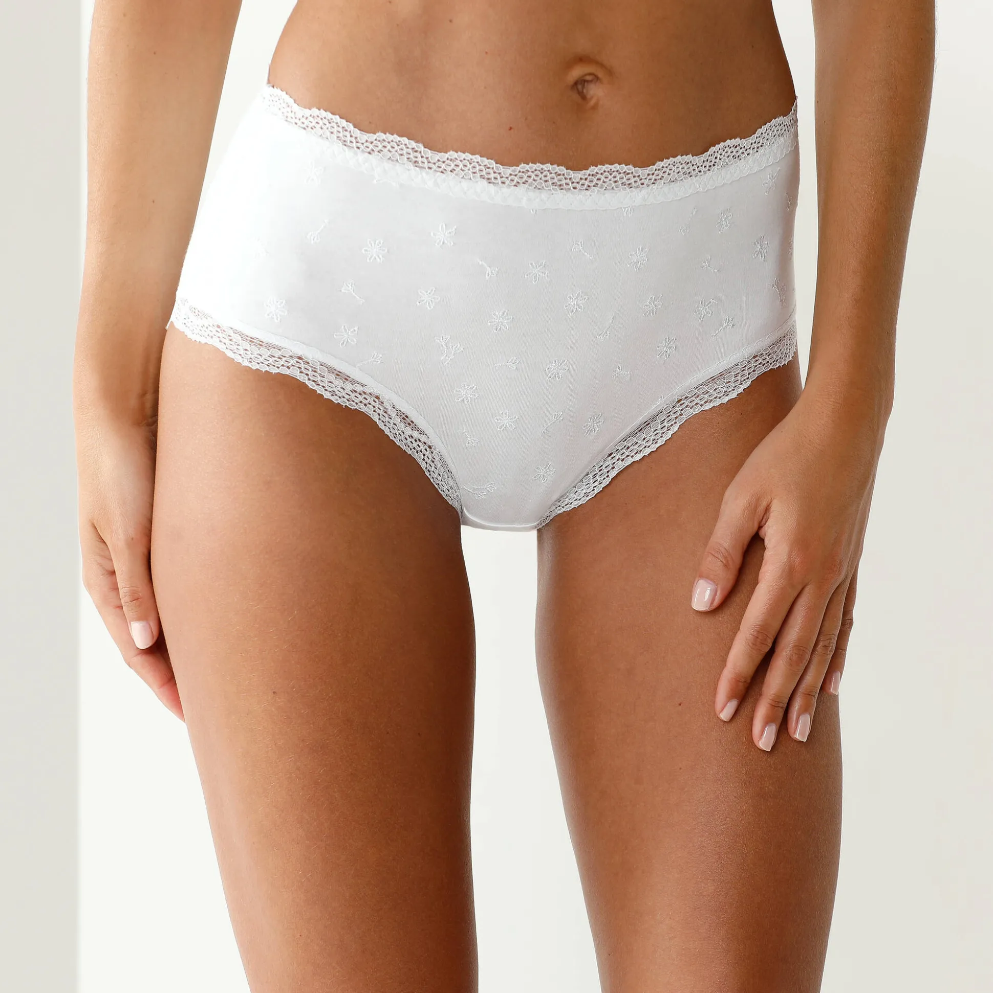 Maxislip met hoge taille in katoen en stretchkant - set van 3