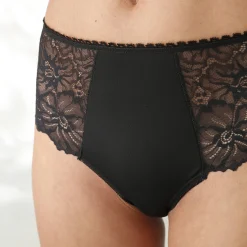 Maxislip met hoge taille in microvezel en rekbare kant - set van 2