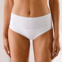 Maxislip met hoge taille in microvezel en rekbare kant Isili - set van 2