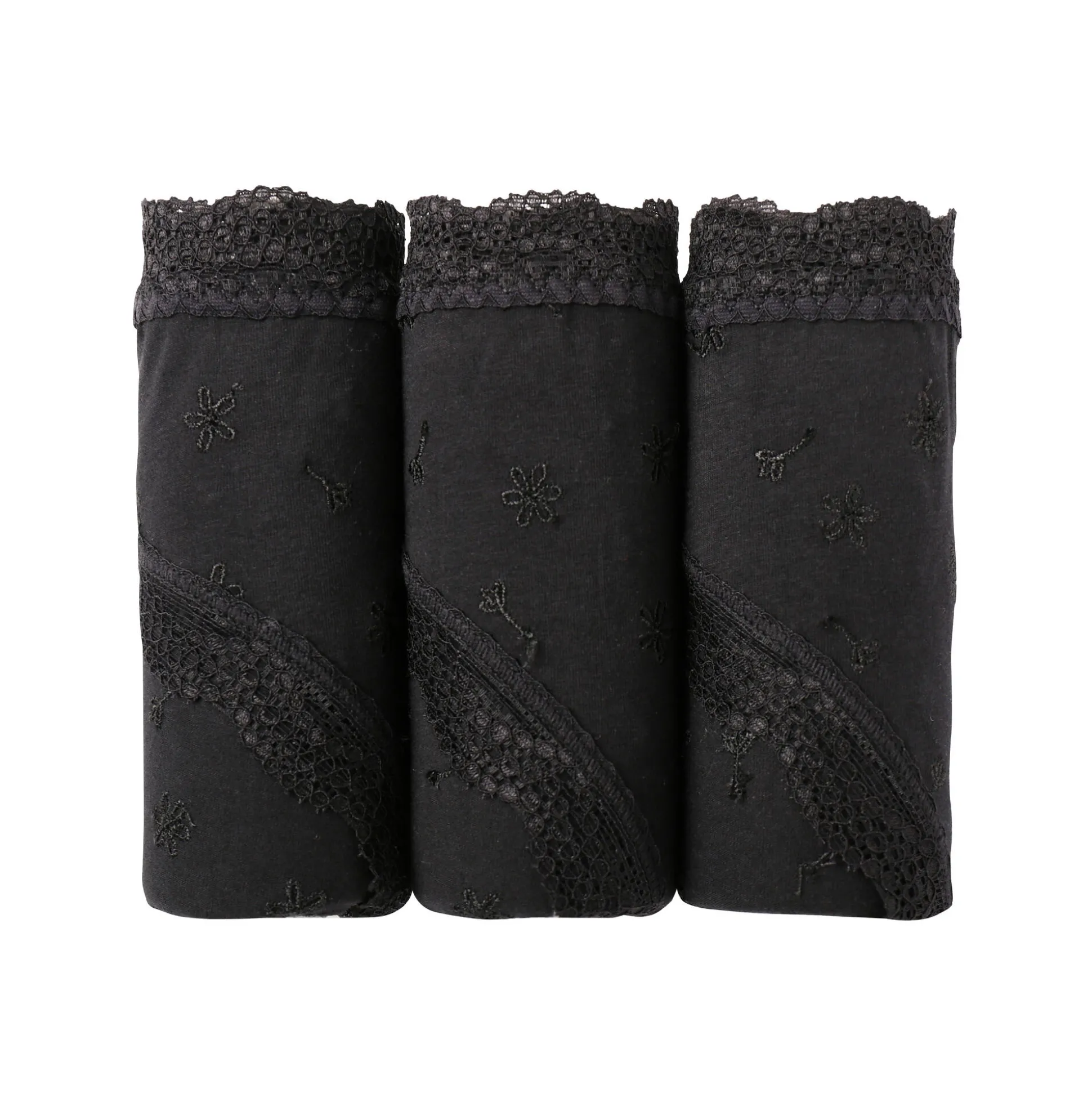 Maxislip met hoge taille in katoen en stretchkant - set van 3