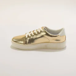Metallic sneakers met veters