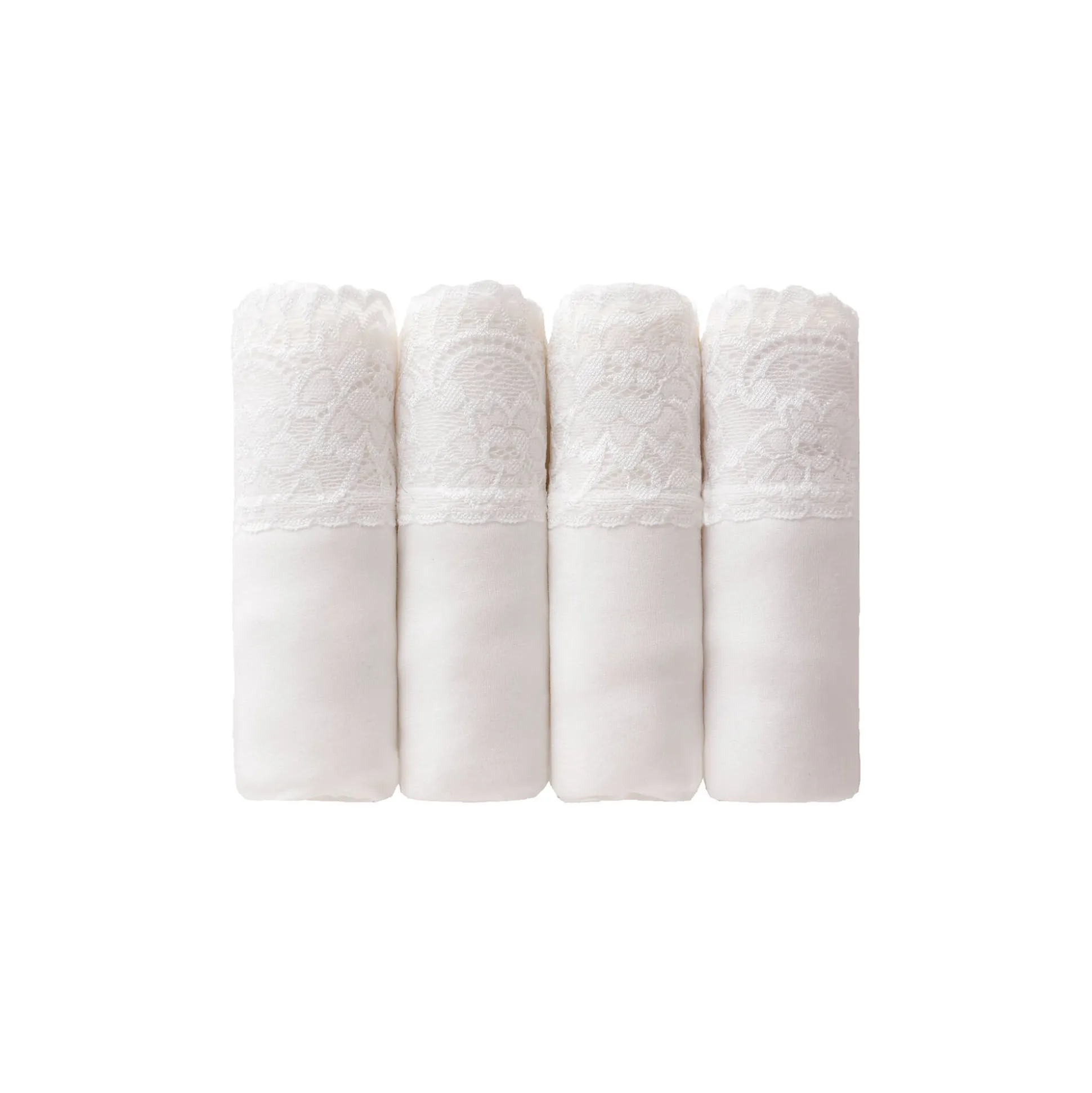 Midislip in katoen en kant Romance - set van 4 (3 + 1 gratis)<br>