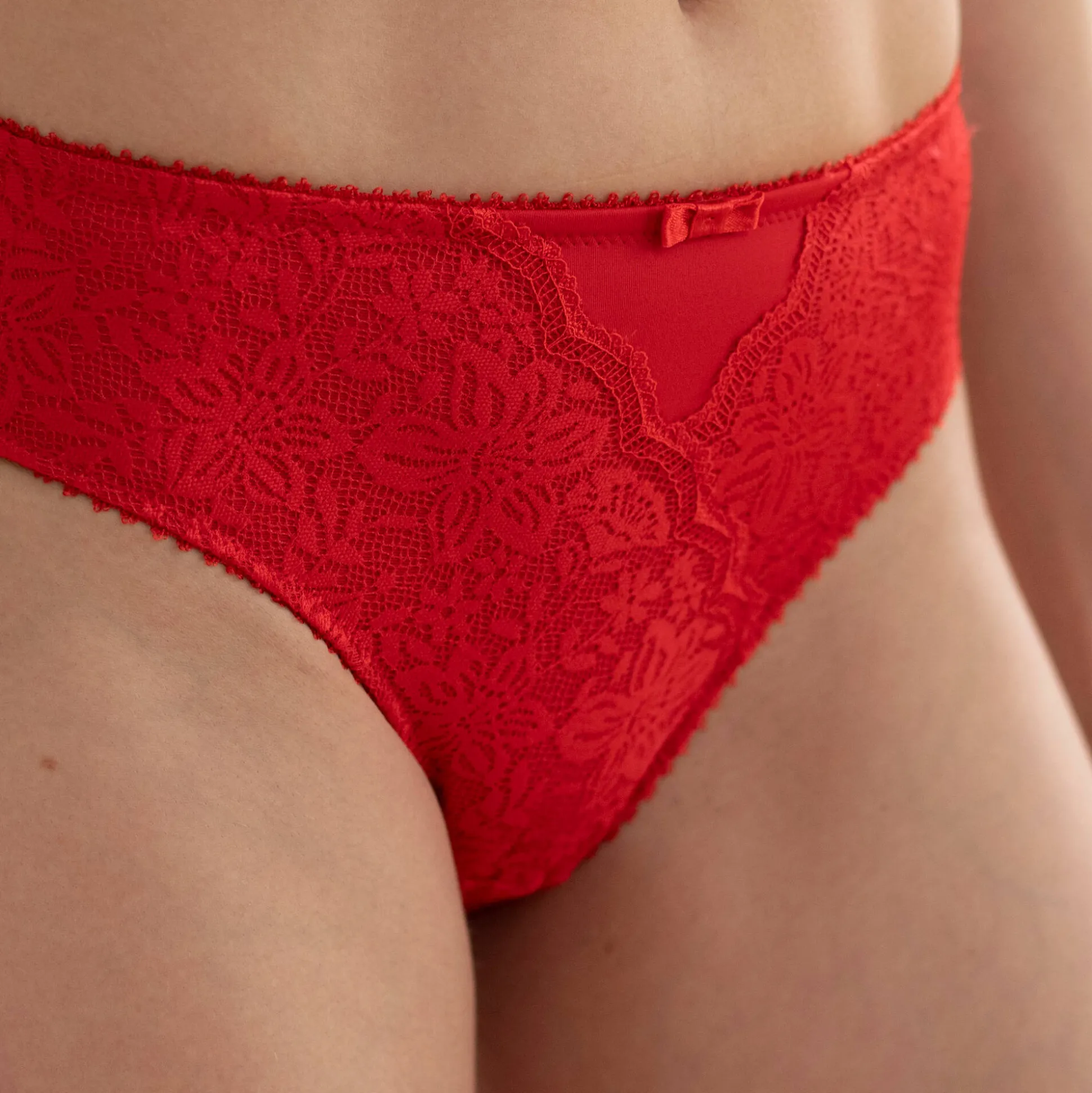 Midislip met hoge taille in rekbare kant en tule Guspini - set van 2