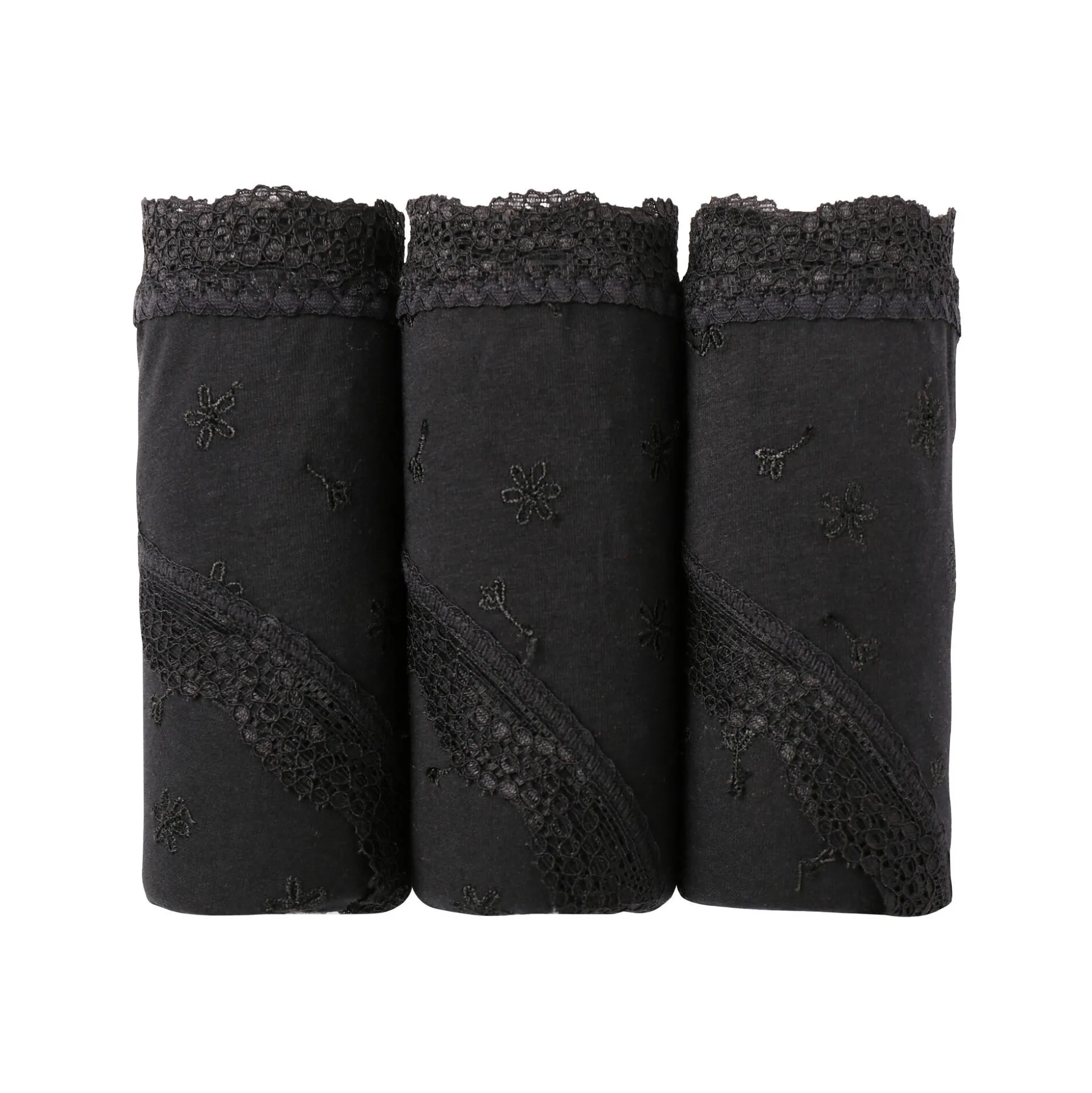 Midislip met hoge taille in katoen en stretchkant - set van 3