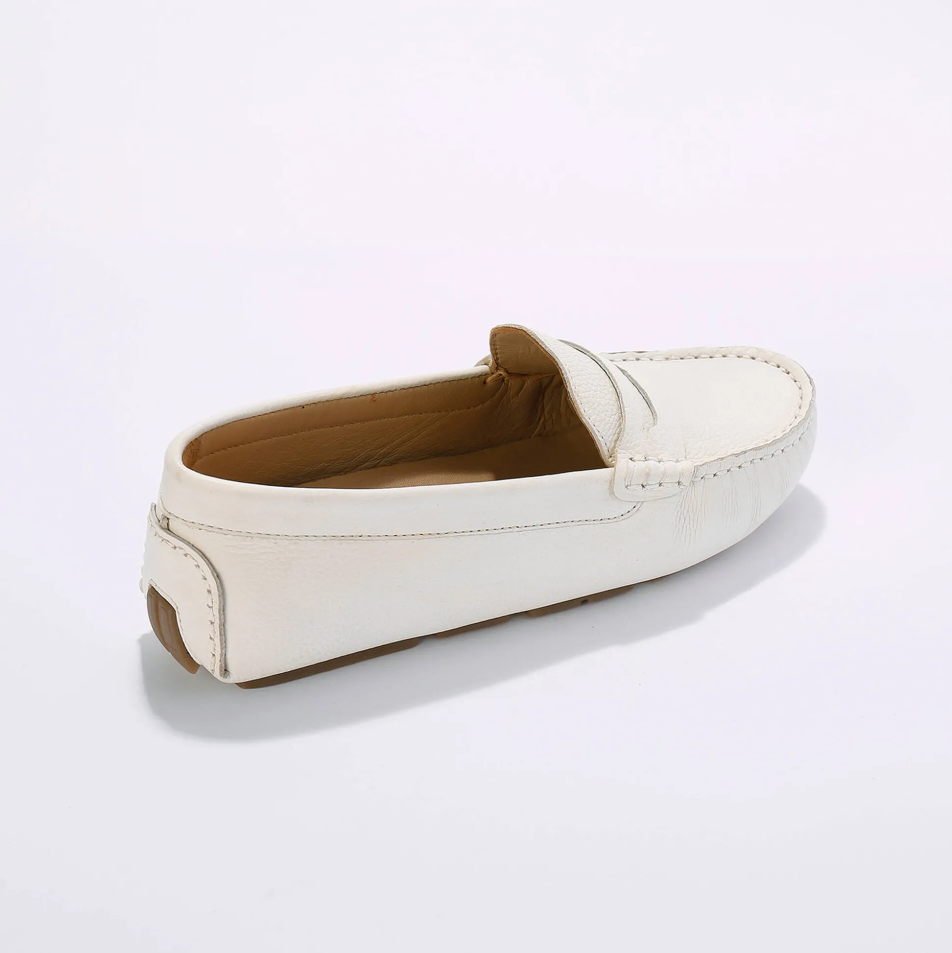 Mocassins in glad leer - zilverkleur