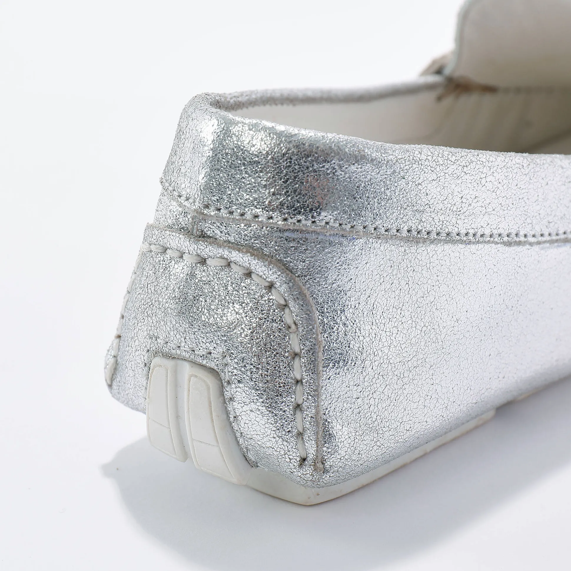 Mocassins in glad leer - zilverkleur