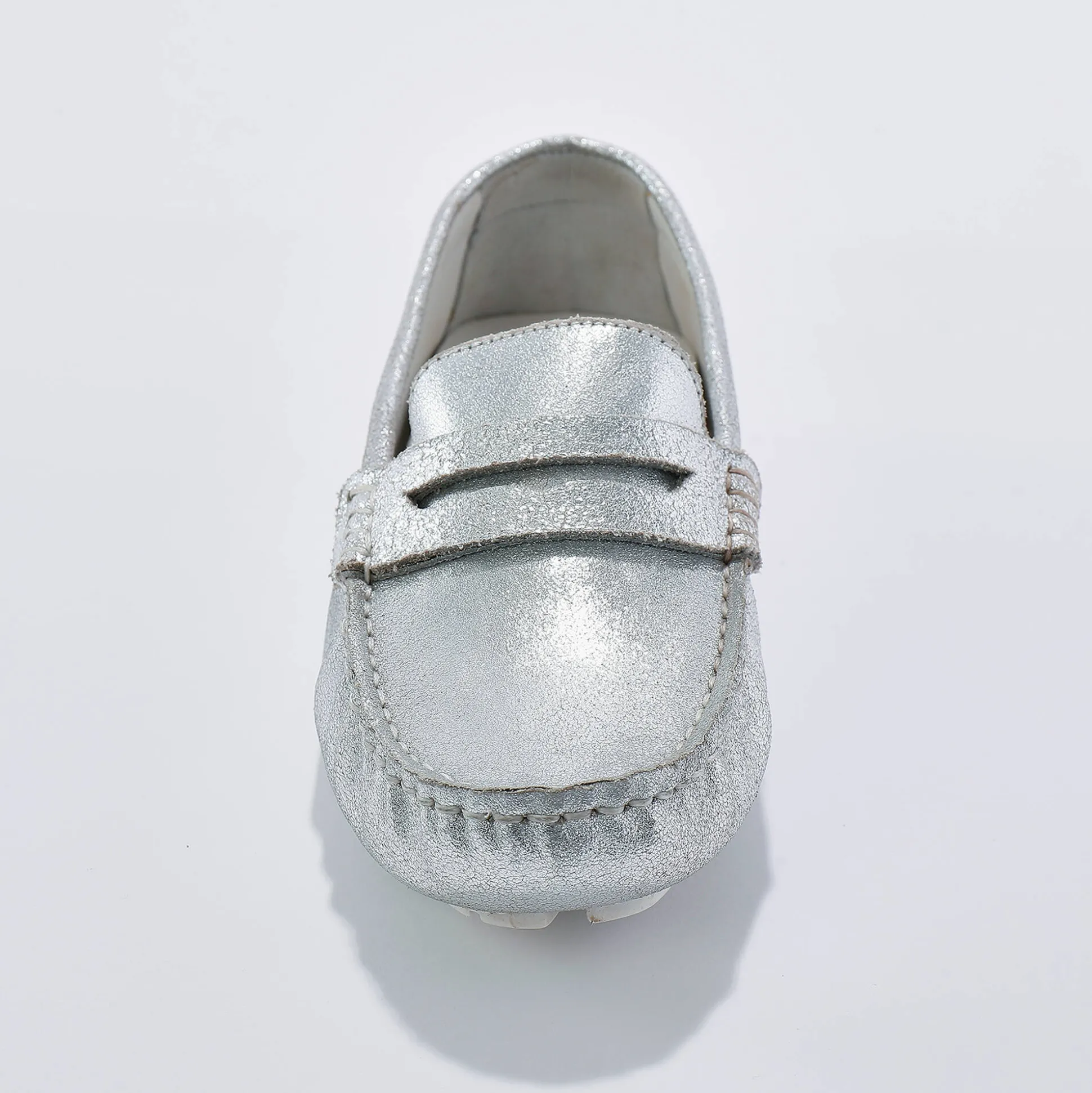 Mocassins in glad leer - zilverkleur