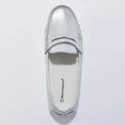 Mocassins in glad leer - zilverkleur