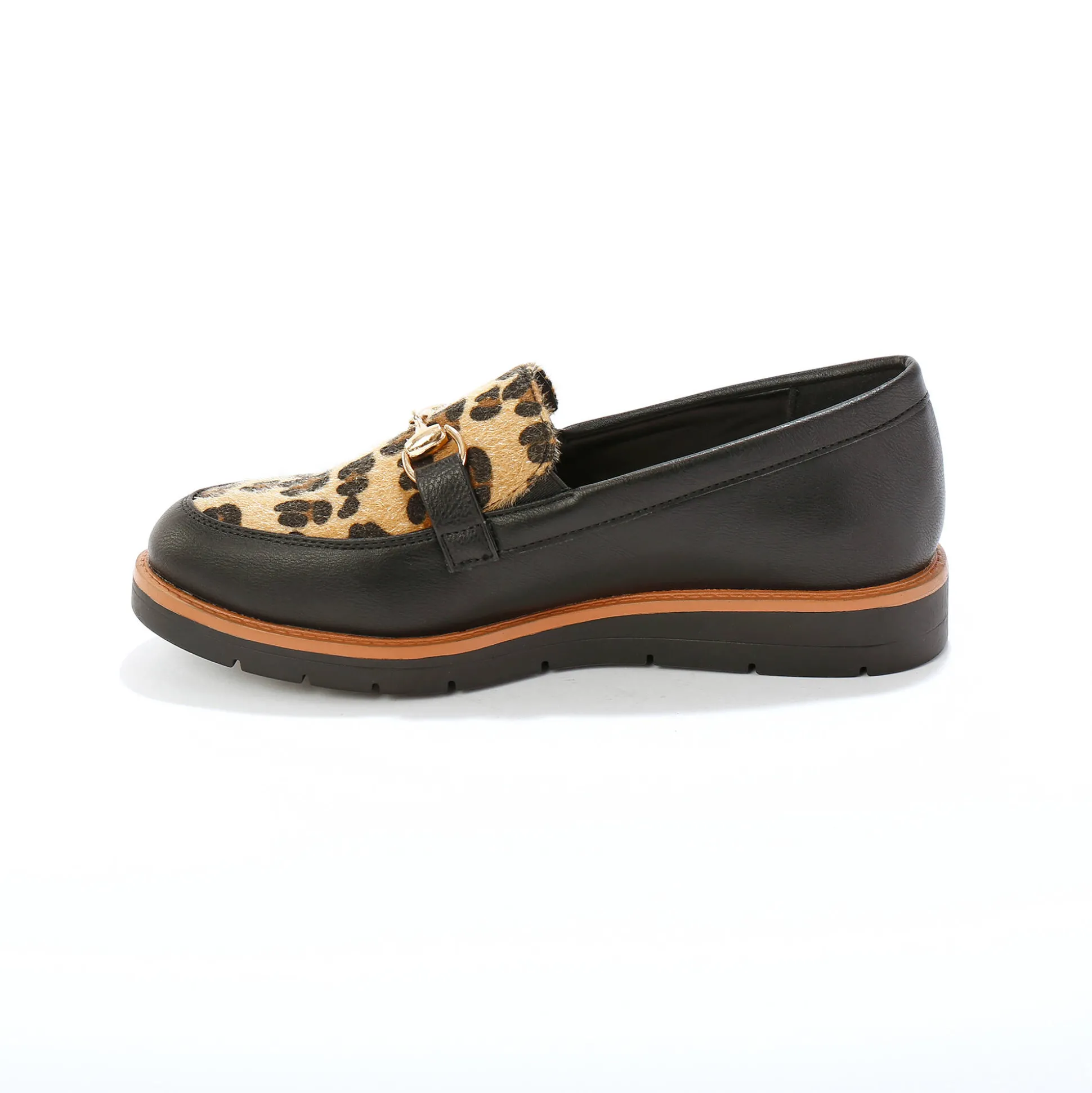 Mocassins met sleehak - dierenhuidprint