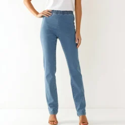 Modellerende jeans met 'platte buik' effect en elastische taille